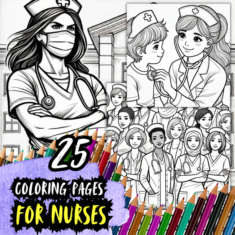 25 Coloring Pages for Nurses - Coloring Book