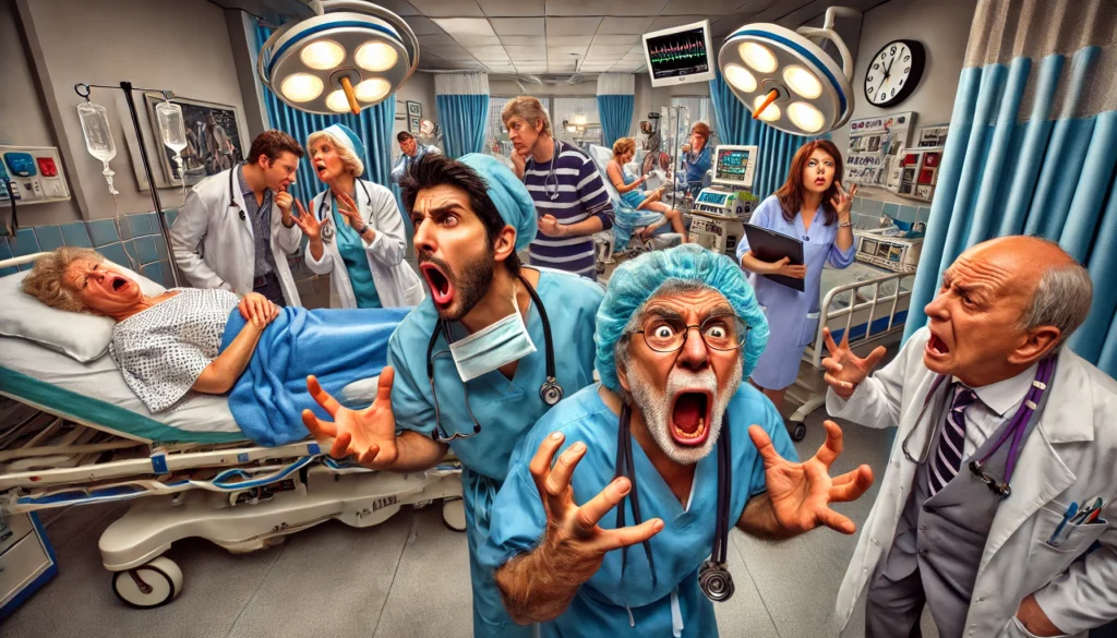 a-chaotic-hospital-scene-depicting-various-exaggerated-characters-like-a-frustrated-surgeon-an-overdramatic-patient